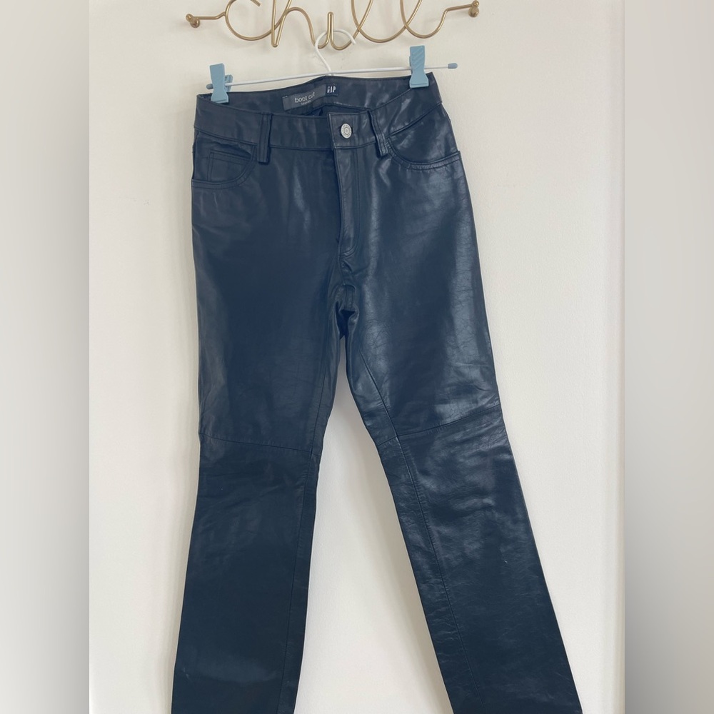 Vintage Gap Black Leather Pants